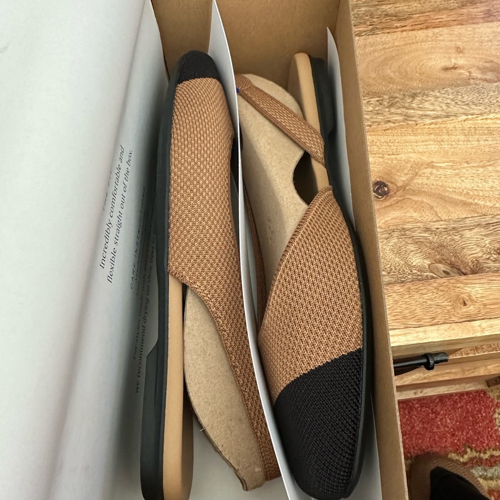 Rothy's Brown and Black Pointed Toe Flats - Picture 3 of 10